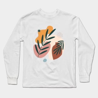 Palm Leaf - Modern Abstract Art Long Sleeve T-Shirt